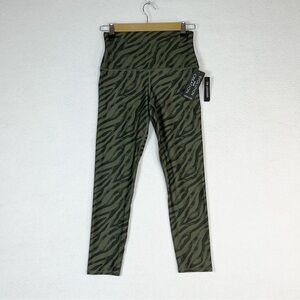 Evolution and Creation green zebra print leggings NWT